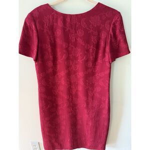 Talbots Red Silk Brocade Dress Size 8: Fully Lined With Zipper